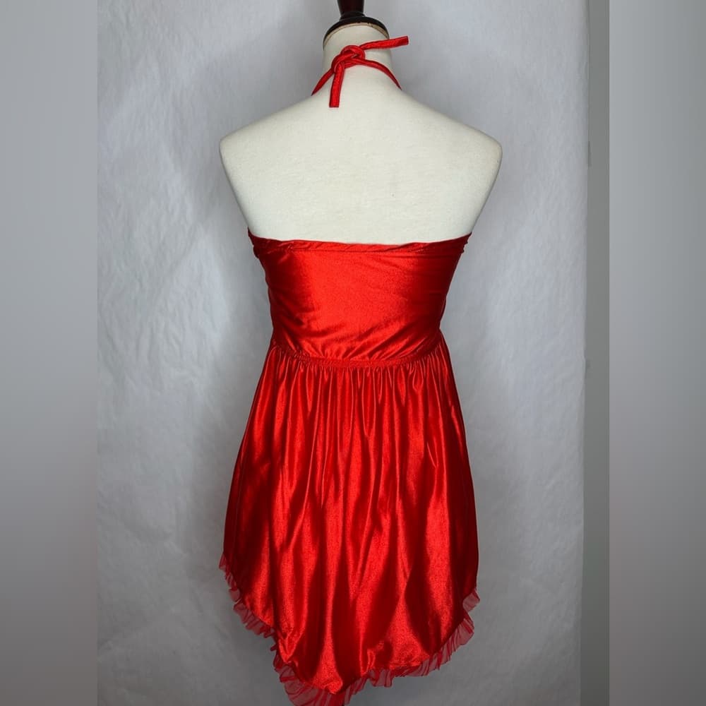 Vintage Red Lace & Satin Babydoll Slip Dress Lingerie | Vamp Glamour Valentines - Thumbnail 3