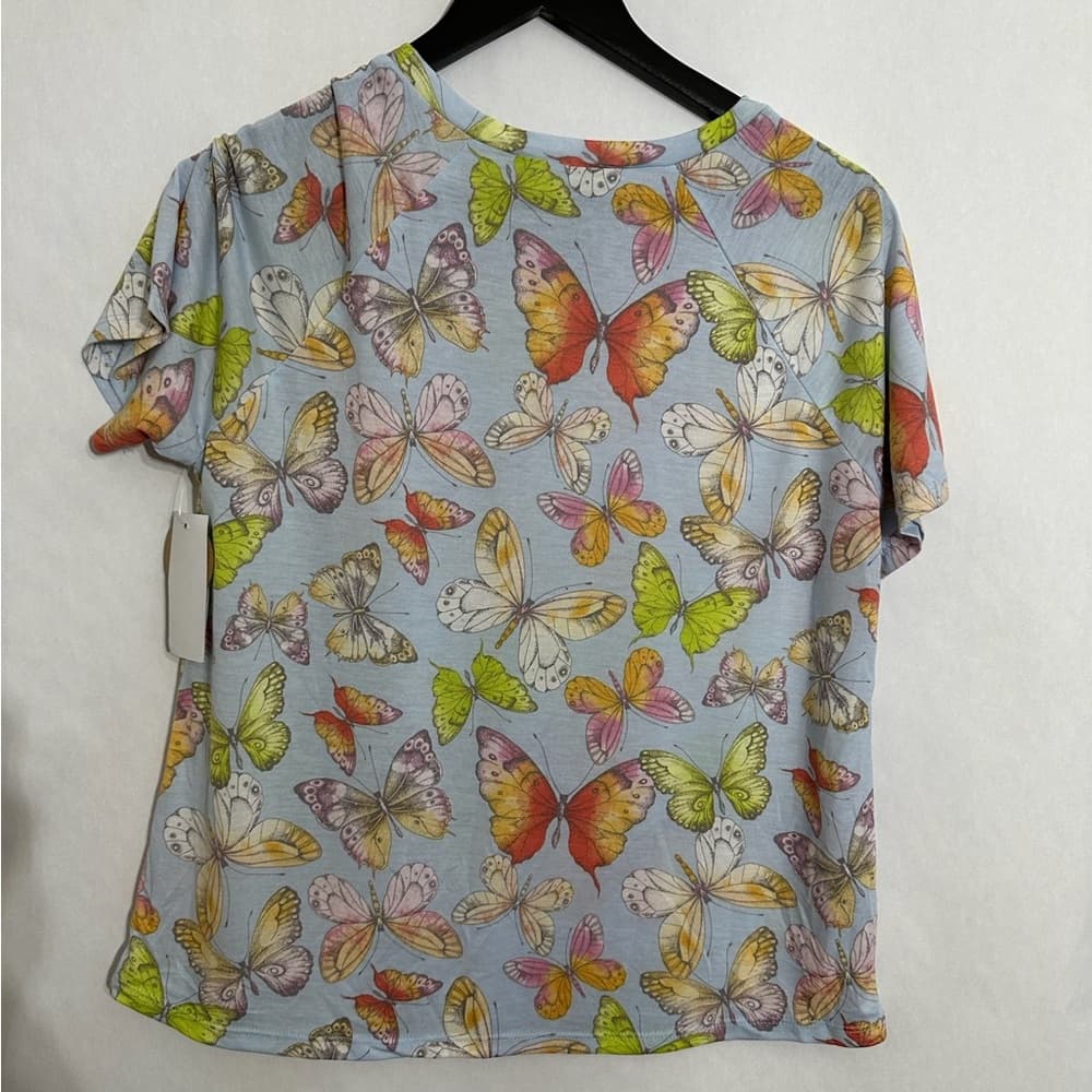 NWT Honeydew Intimates Picnic Butterflies Sweet Escape Pajama Top Only Medium - Thumbnail 3