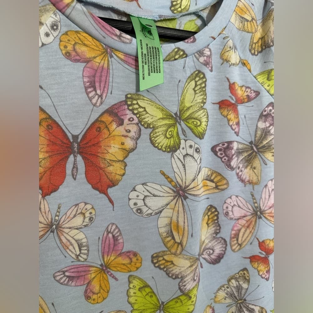 NWT Honeydew Intimates Picnic Butterflies Sweet Escape Pajama Top Only Medium - Thumbnail 2
