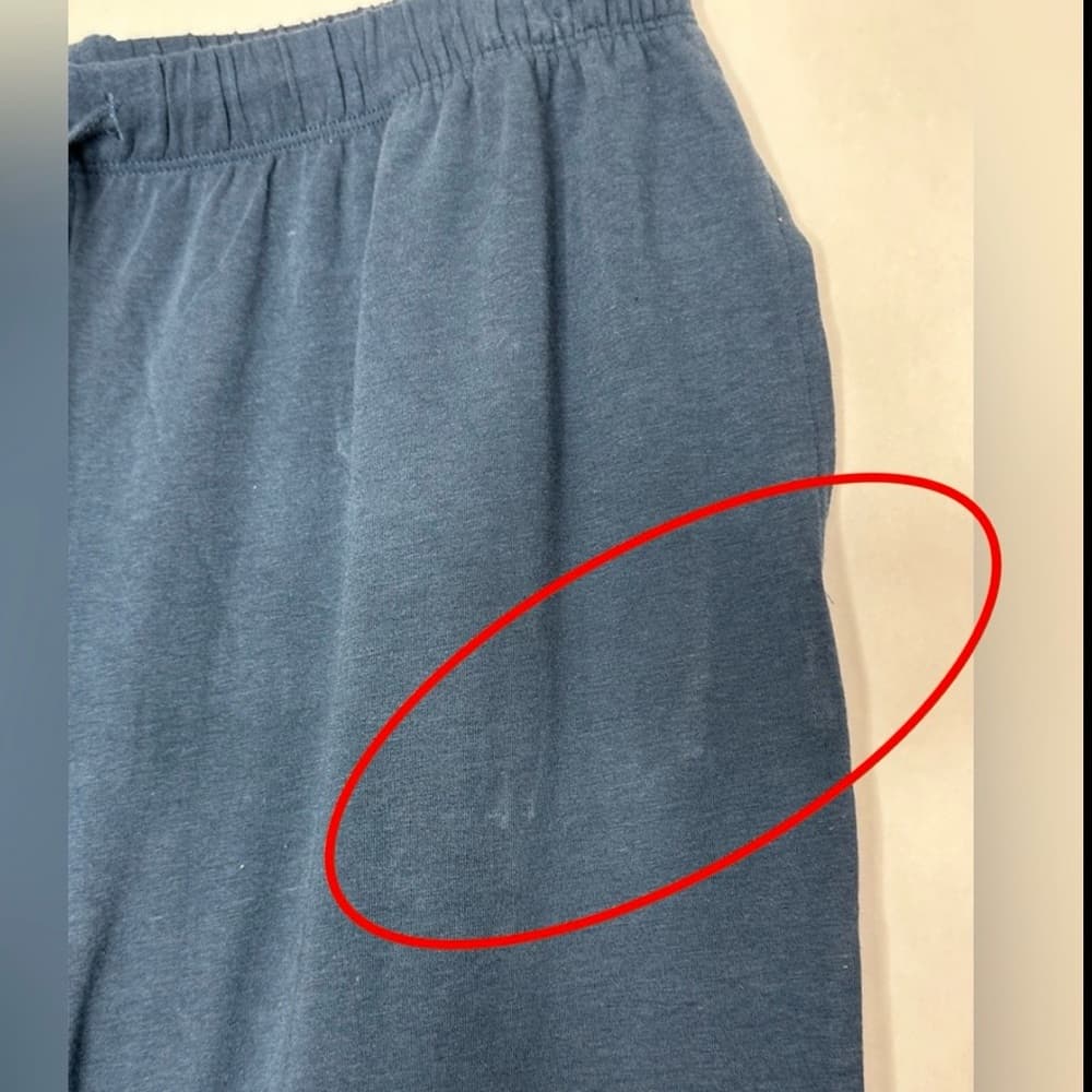 On Gossamer Blue Drawstring Crop Capri Pajama Lounge Pants Size Large Casual - Thumbnail 11