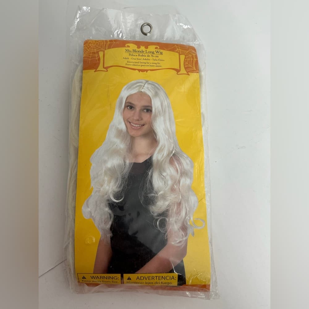 NEW 30in Blonde Long Wig Adult One Size Costume Hair Halloween Cosplay Dress Up - Thumbnail 2