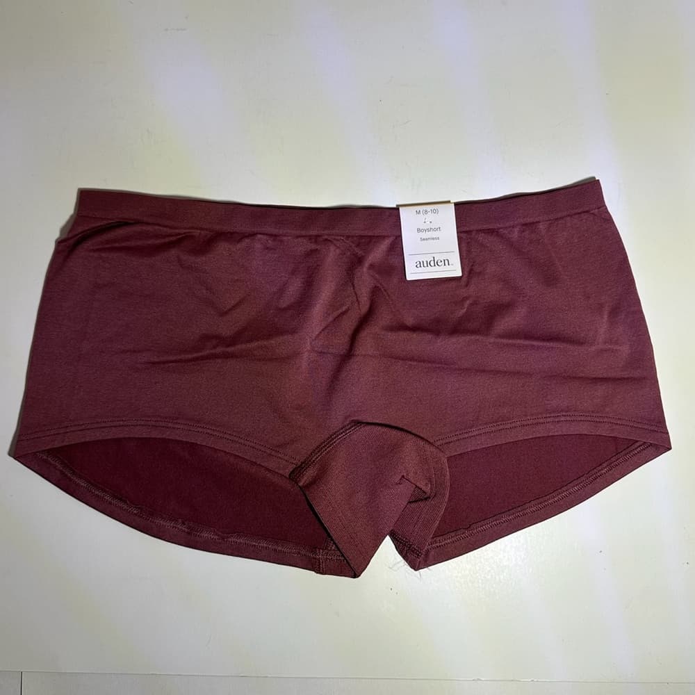 NWT Auden Seamless Boyshort Underwear Medium 8-10 “Red” Wine Burgundy Color - Thumbnail 2