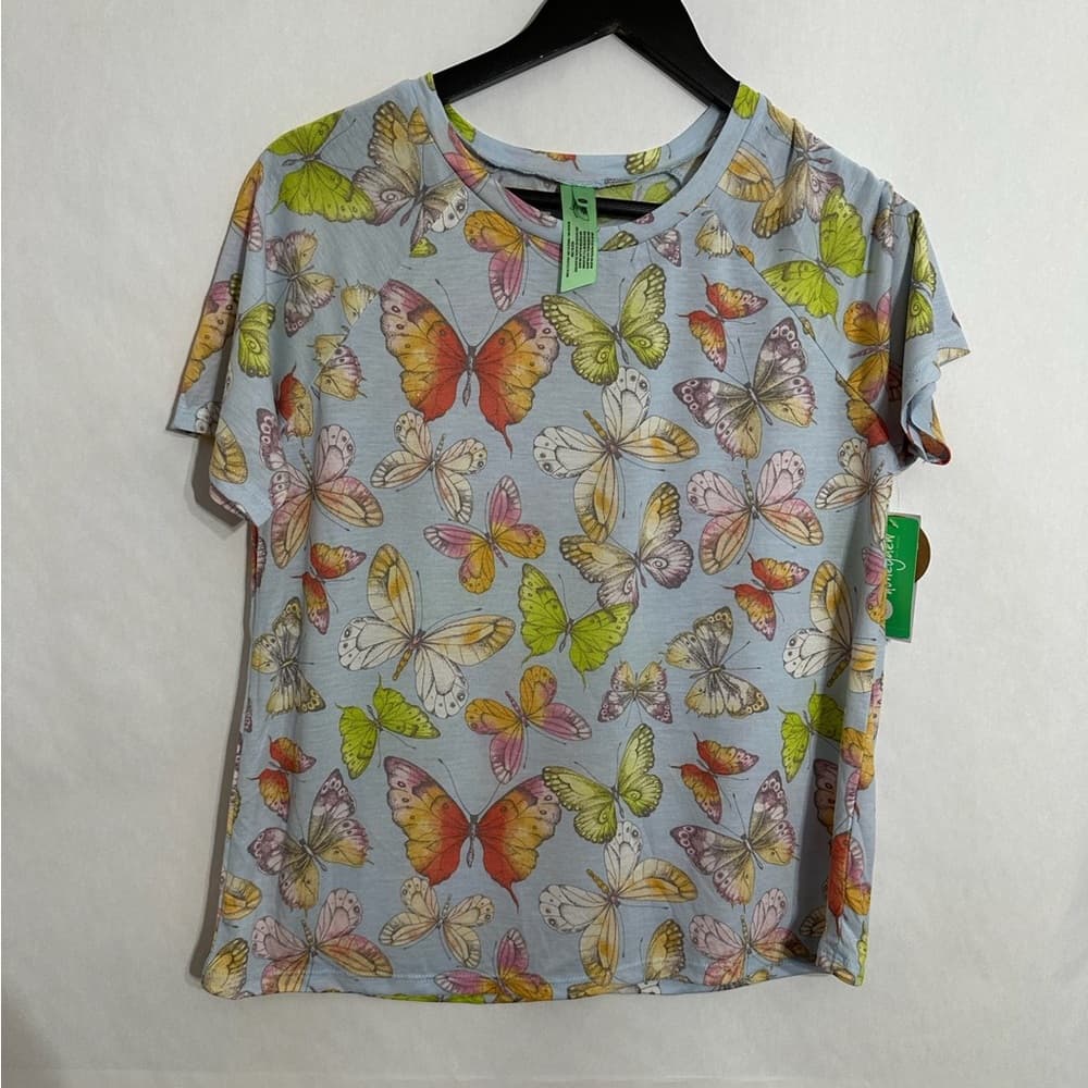 NWT Honeydew Intimates Picnic Butterflies Sweet Escape Pajama Top Only Medium - Thumbnail 4