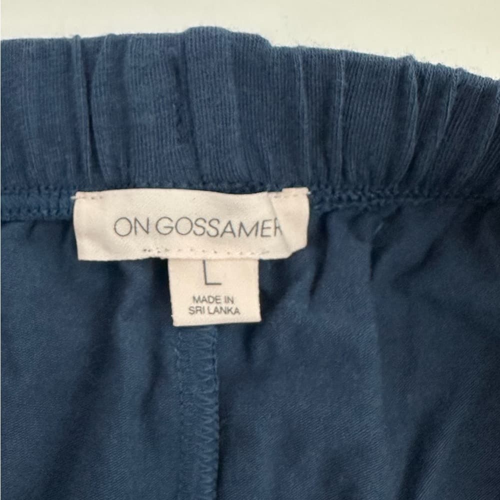 On Gossamer Blue Drawstring Crop Capri Pajama Lounge Pants Size Large Casual - Thumbnail 4