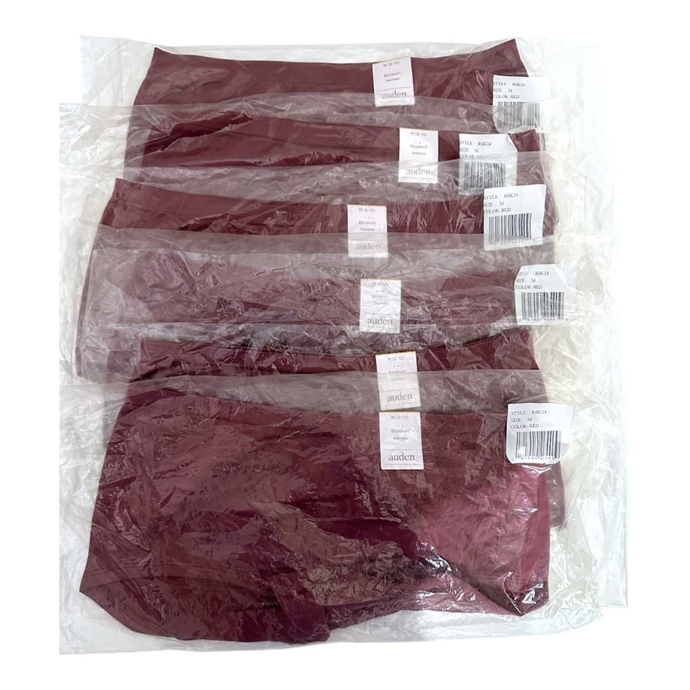 NWT Set of 6 Auden Seamless Boyshort Underwear Medium 8-10 “Red” Wine Color Gift - Thumbnail 10