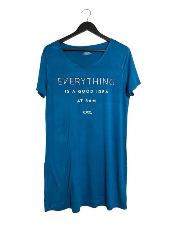 XOXO Graphic Quote Tee “Everything Is a Good Idea at 3AM” Sleep Shirt Size Large - Thumbnail 6