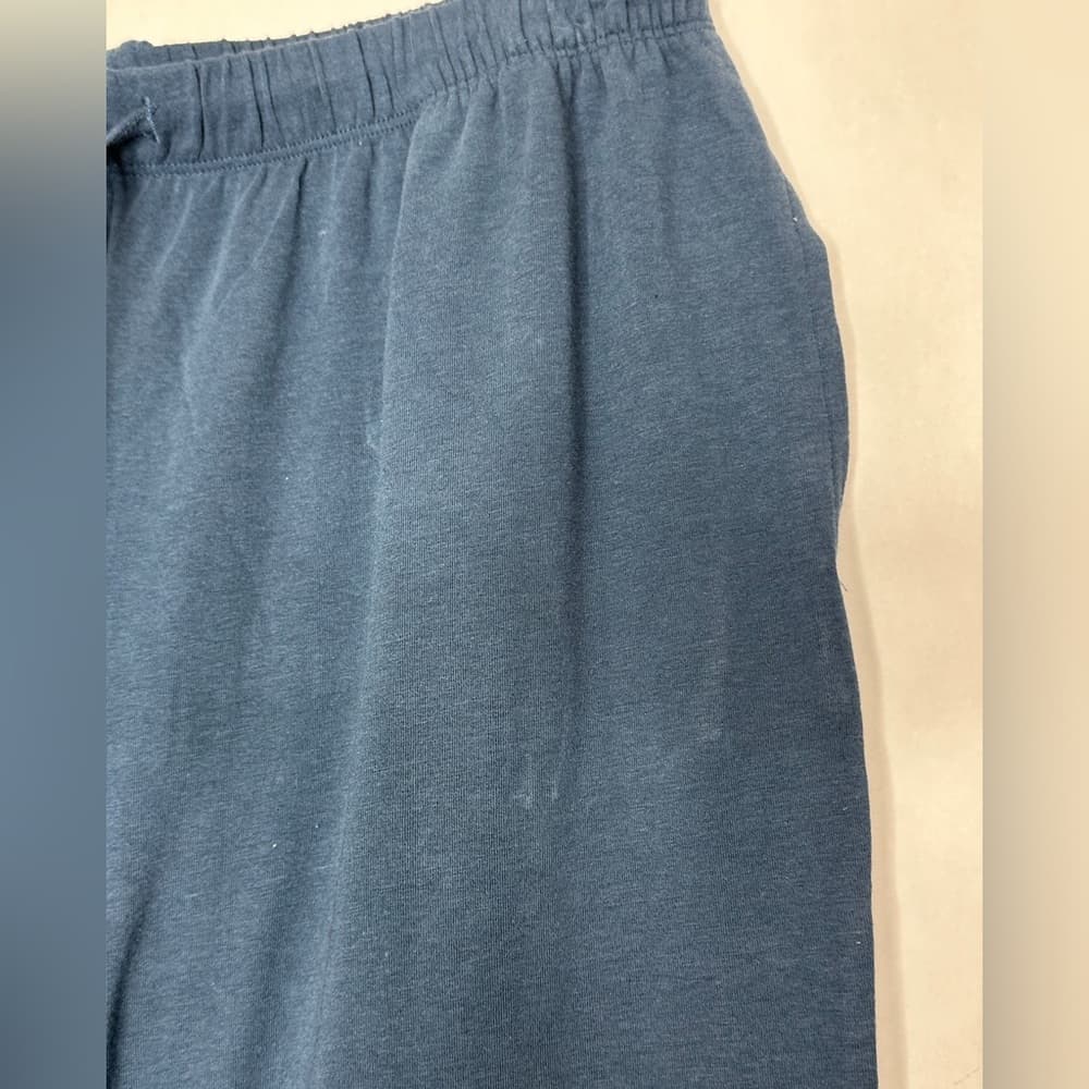 On Gossamer Blue Drawstring Crop Capri Pajama Lounge Pants Size Large Casual - Thumbnail 2