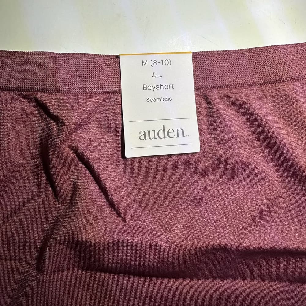 NWT Auden Seamless Boyshort Underwear Medium 8-10 “Red” Wine Burgundy Color - Thumbnail 3