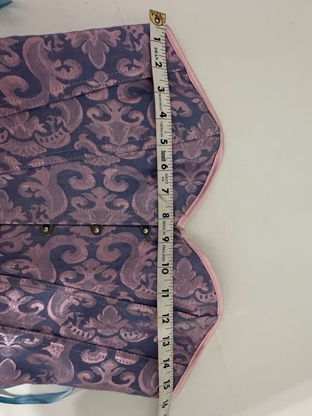 Vintage Coquette Purple Pink Blue Brocade Corset Lace Up Bustier Top Fairycore L - Thumbnail 9