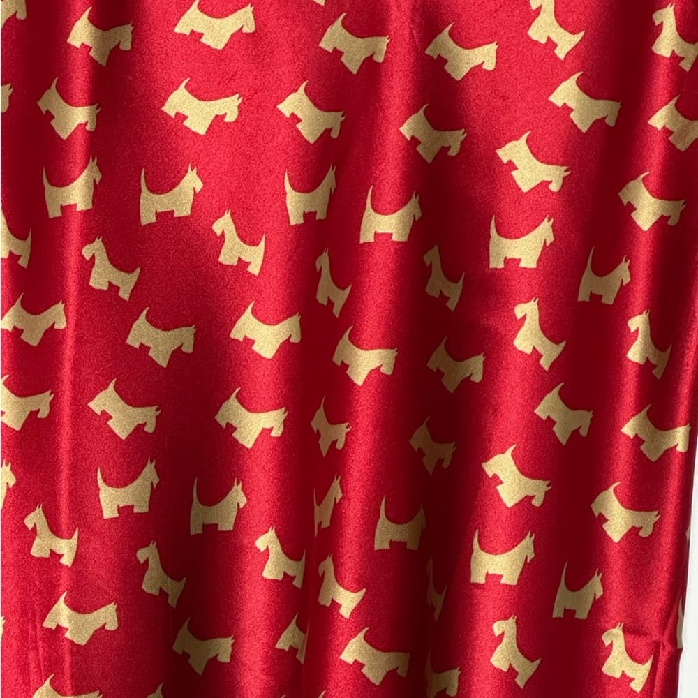 Life Spirit Red Scottie Dog Satin Slip Dress Lingerie Medium Vintage Nightie - Thumbnail 2
