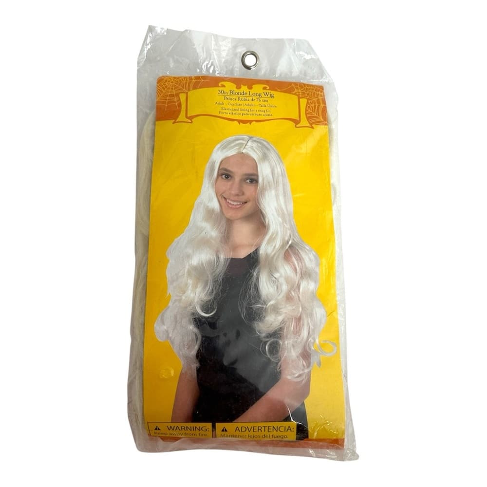 NEW 30in Blonde Long Wig Adult One Size Costume Hair Halloween Cosplay Dress Up - Thumbnail 3