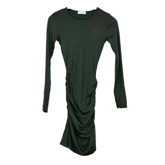 Michael Stars Ribbed Ruched Long Sleeve Tunic Top Mini Dress Size XS Minimalist - Thumbnail 9
