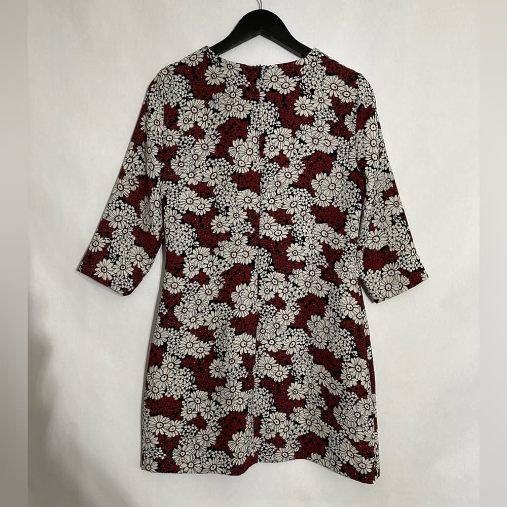 Zara Woman Red Black White Floral Daisy Mini Dress Size Medium Blogger Favorite - Thumbnail 8