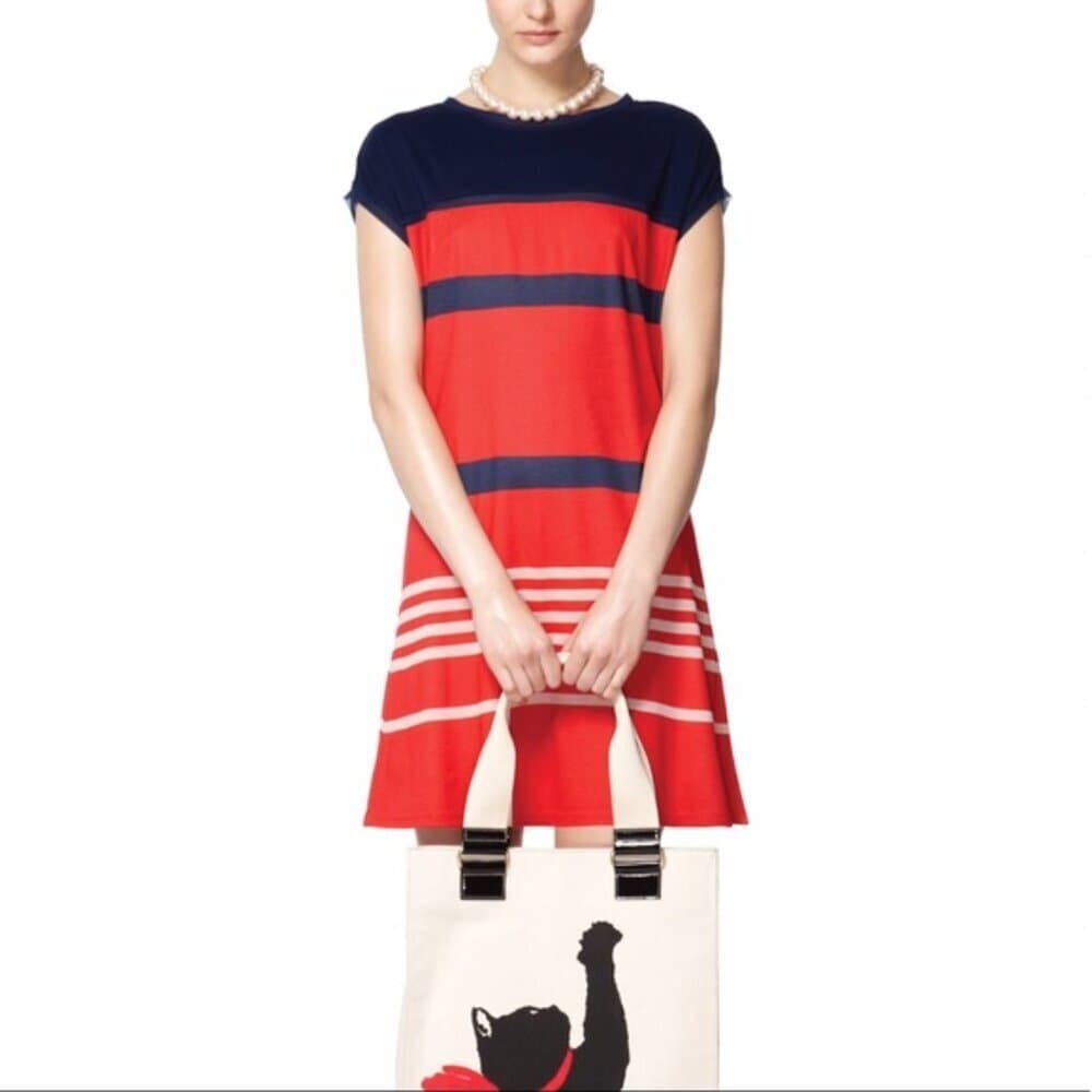 Jason Wu for Target Striped Colorblock T-Shirt Dress Nautical Red Navy Medium