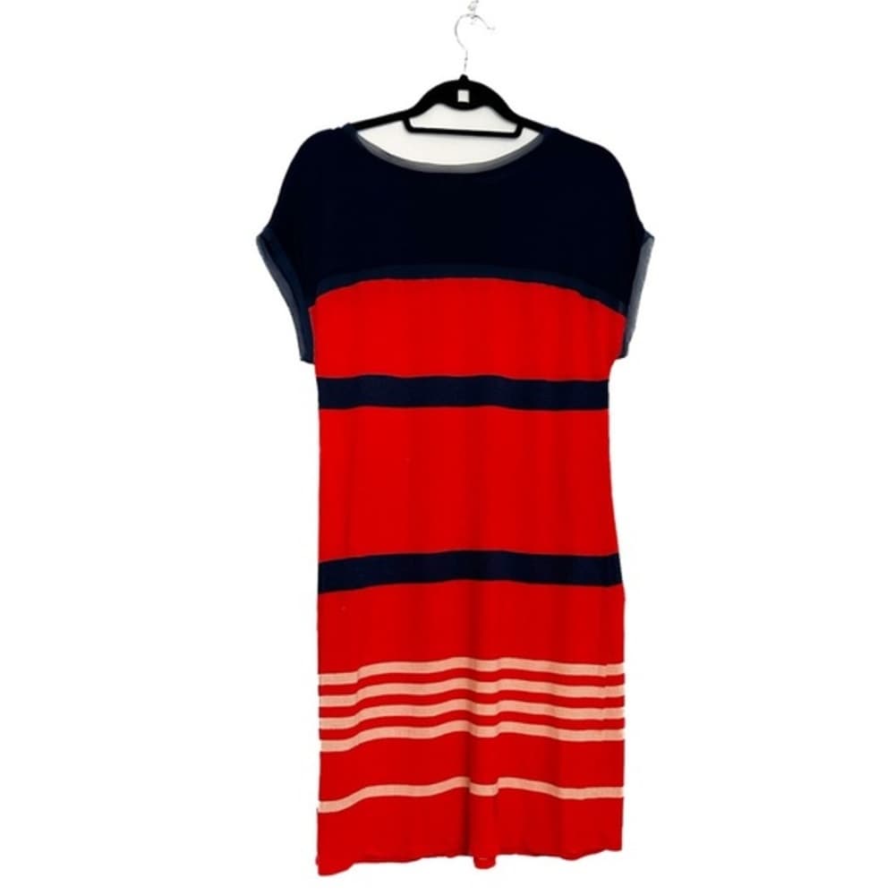 Jason Wu for Target Striped Colorblock T-Shirt Dress Nautical Red Navy Medium - Thumbnail 2