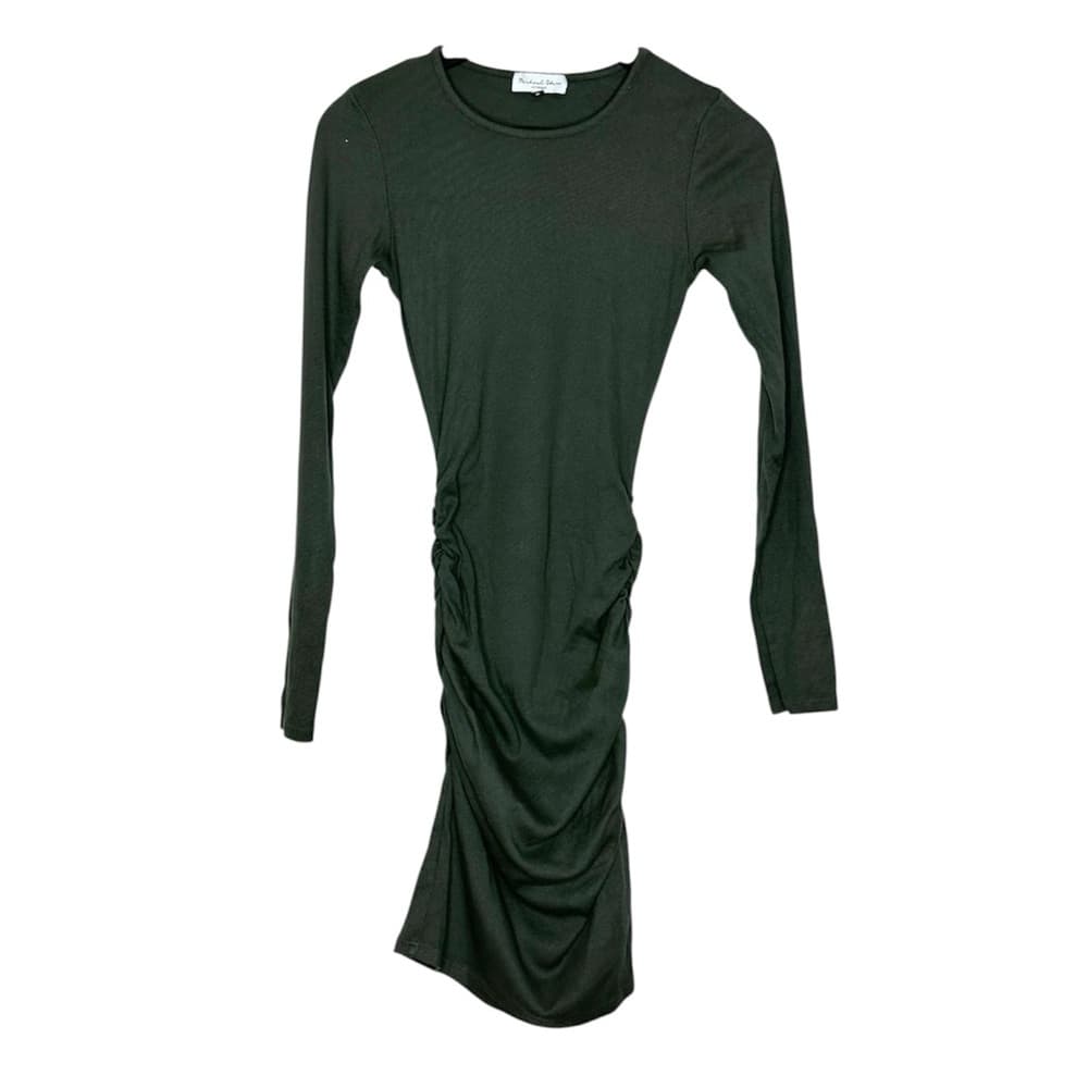 Michael Stars Ribbed Ruched Long Sleeve Tunic Top Mini Dress Size XS Minimalist - Thumbnail 8
