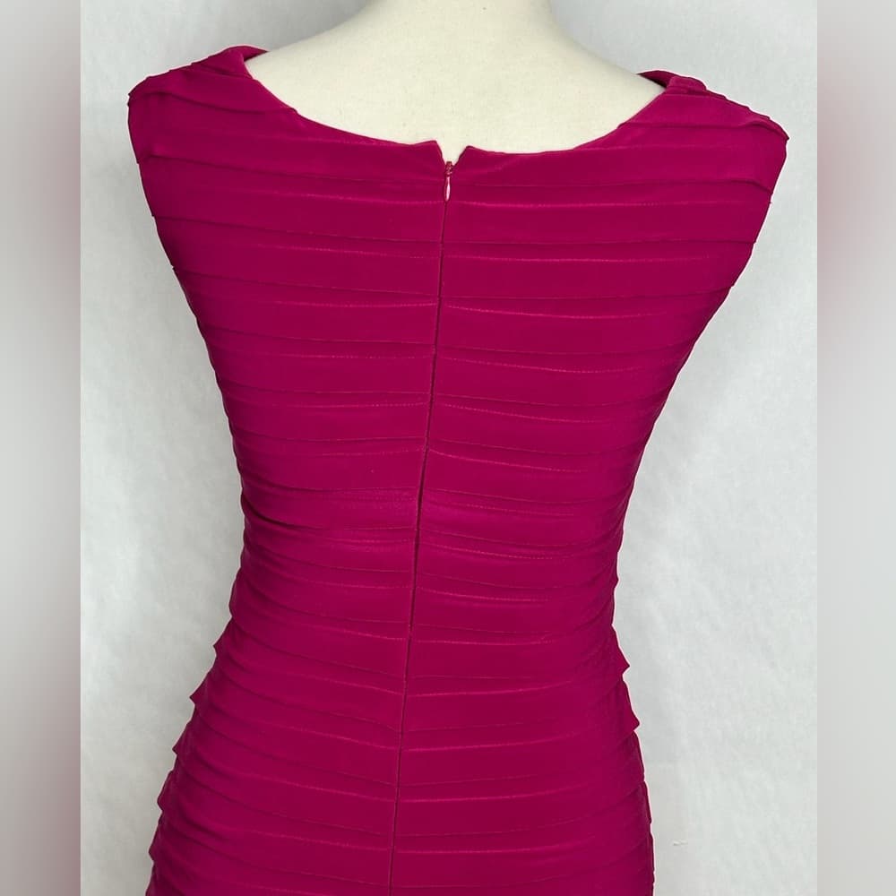 Adrianna Papell Pleated Bodycon Dress Size 6 Sleeveless Cocktail Party - Thumbnail 9