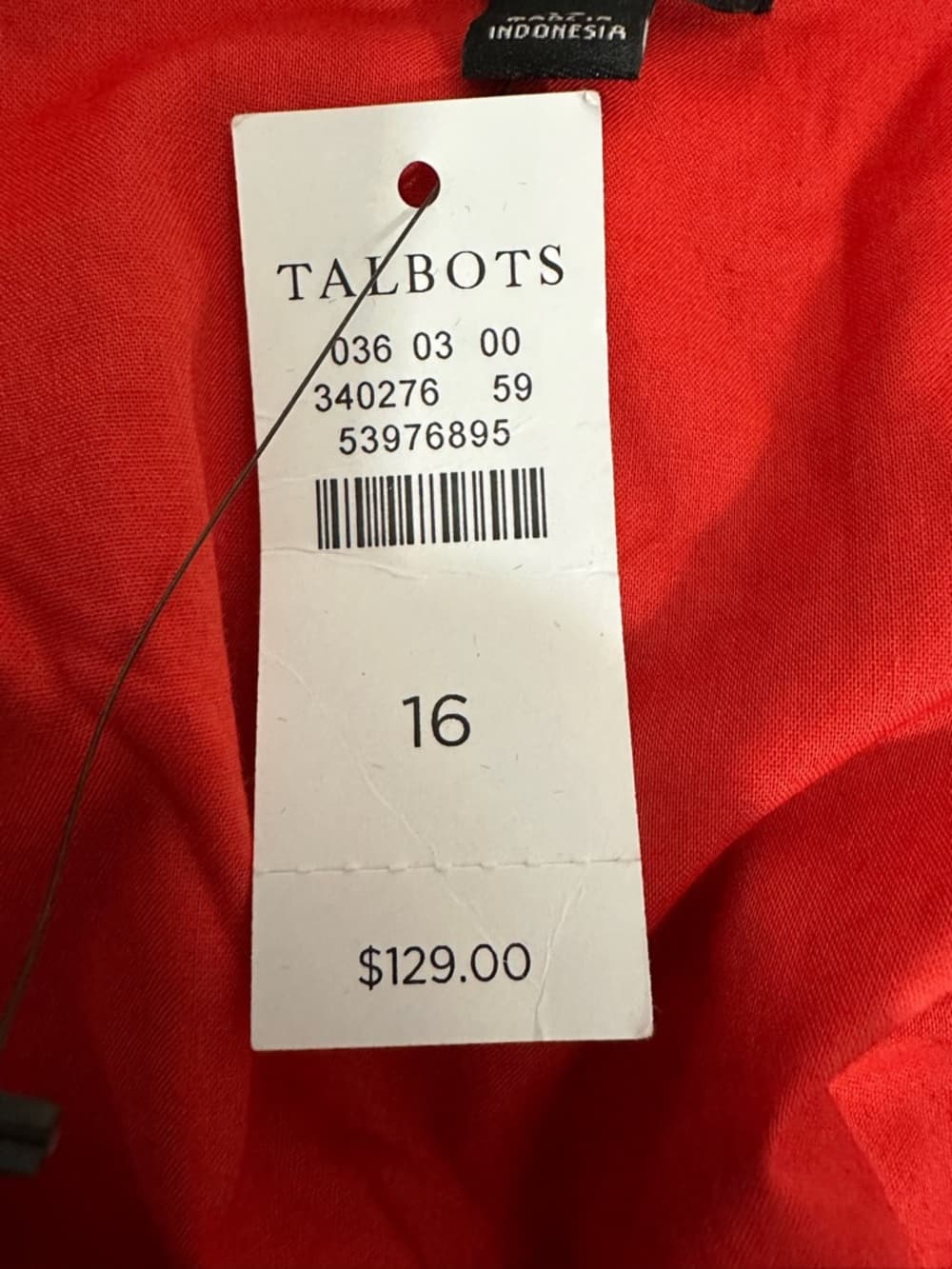 NWT Talbots Red White Palm Print Sundress Size 16 Tropical Resortwear Vacation - Thumbnail 5