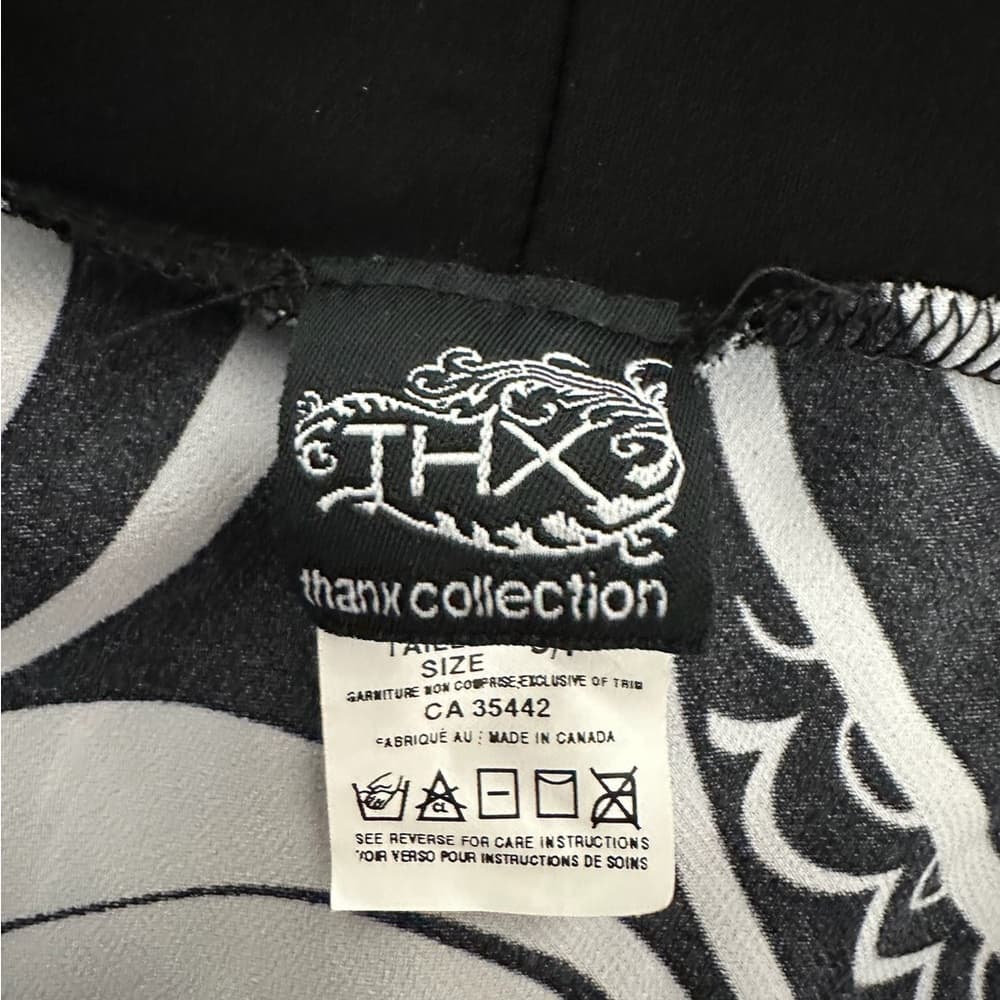 THX Thanx Collection Black White Strapless Swirl Print Tube Dress Y2K Size Small - Thumbnail 2