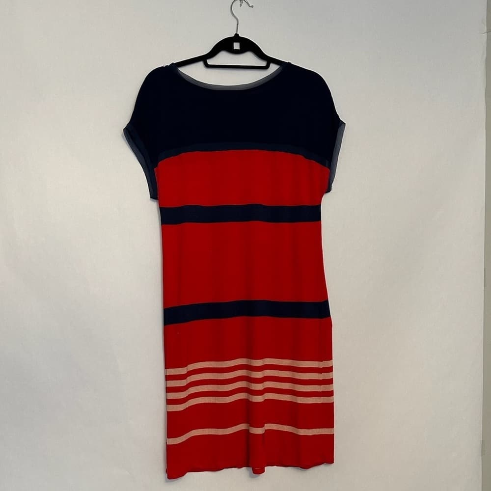 Jason Wu for Target Striped Colorblock T-Shirt Dress Nautical Red Navy Medium - Thumbnail 4