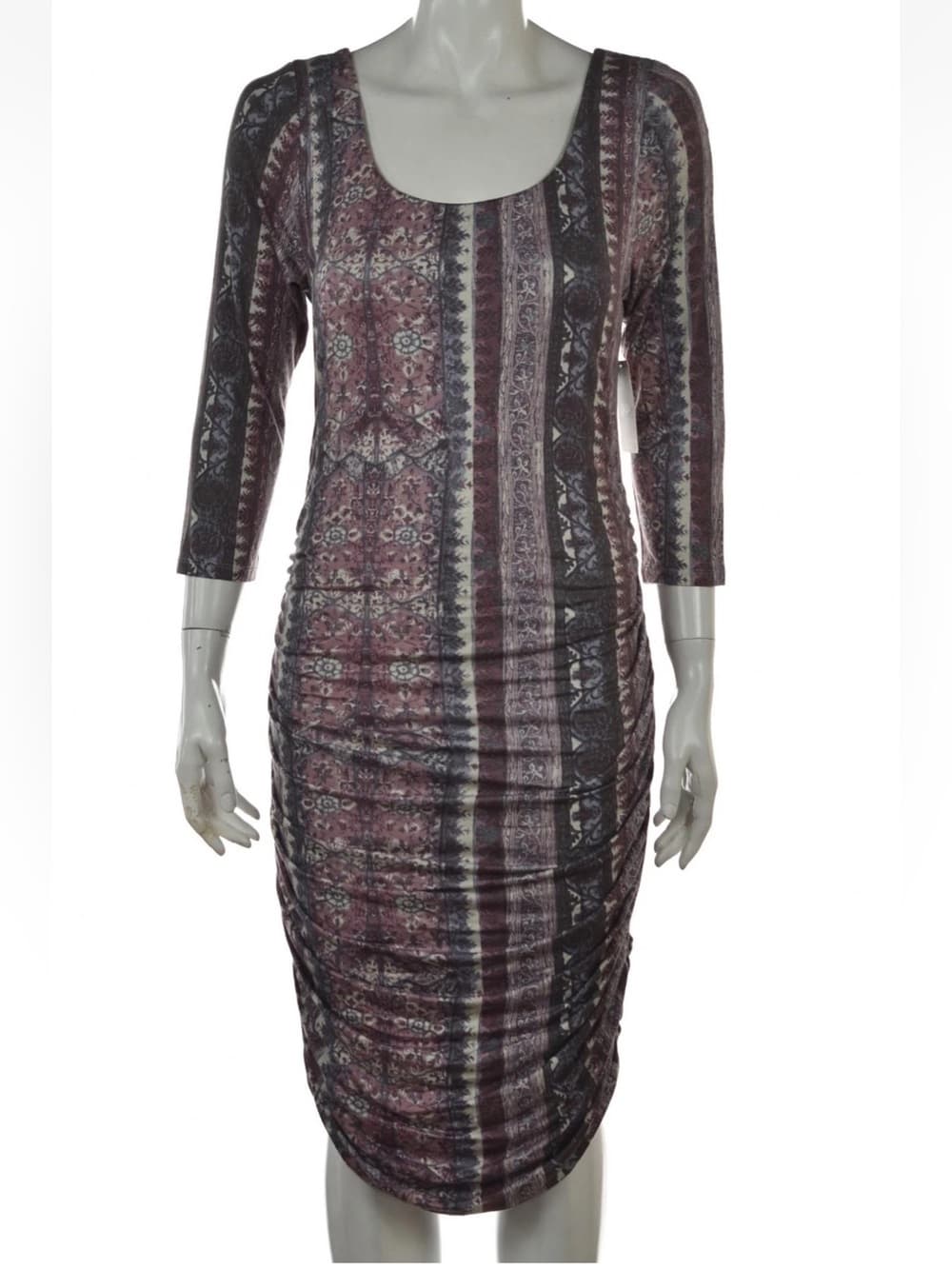Free People Jasmine Dress Printed Ruched Bodycon Cutout Back XS Bohemian Boho - Thumbnail 10