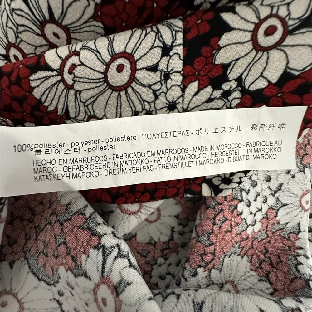 Zara Woman Red Black White Floral Daisy Mini Dress Size Medium Blogger Favorite - Thumbnail 5