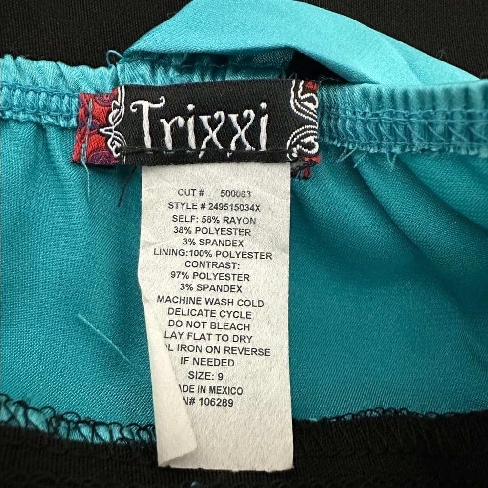 Trixxi Black & Teal Beaded Cocktail Party Halter Neck Dress Y2K Size 9 Juniors - Thumbnail 5