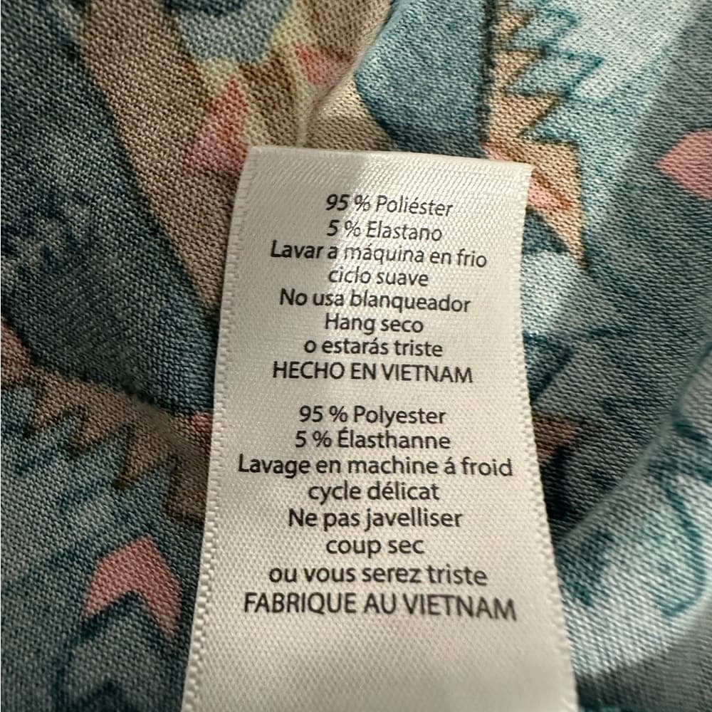 LuLaRoe Carly Teal Geometric Hi-Low Swing Dress Pocket Small SEE NOTES - Thumbnail 8