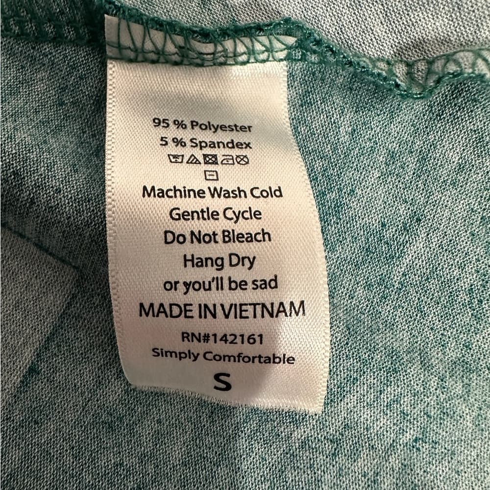 LuLaRoe Carly Teal Geometric Hi-Low Swing Dress Pocket Small SEE NOTES - Thumbnail 5