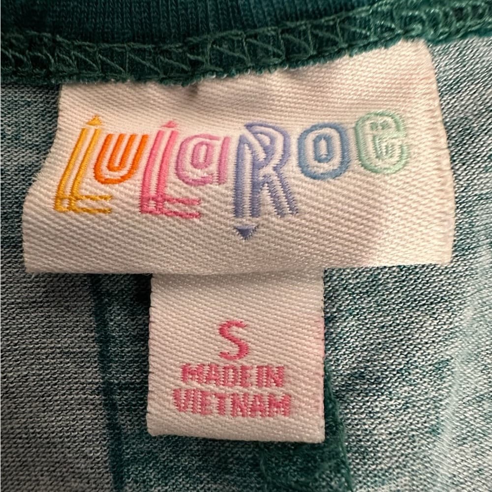 LuLaRoe Carly Teal Geometric Hi-Low Swing Dress Pocket Small SEE NOTES - Thumbnail 6