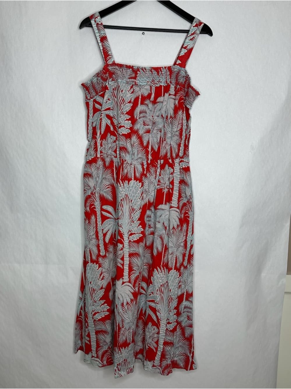 NWT Talbots Red White Palm Print Sundress Size 16 Tropical Resortwear Vacation - Thumbnail 4