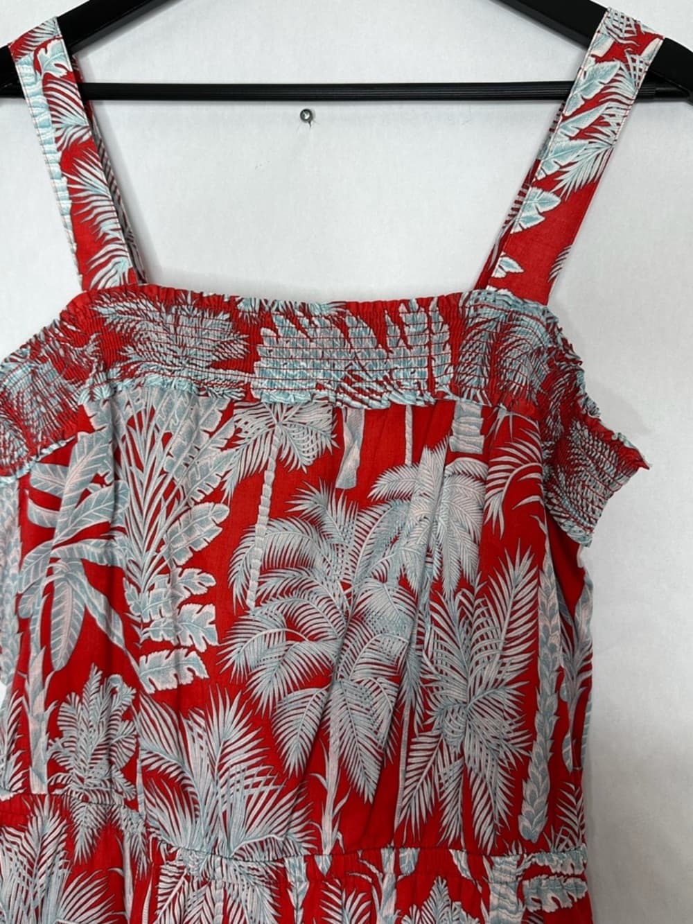 NWT Talbots Red White Palm Print Sundress Size 16 Tropical Resortwear Vacation - Thumbnail 2
