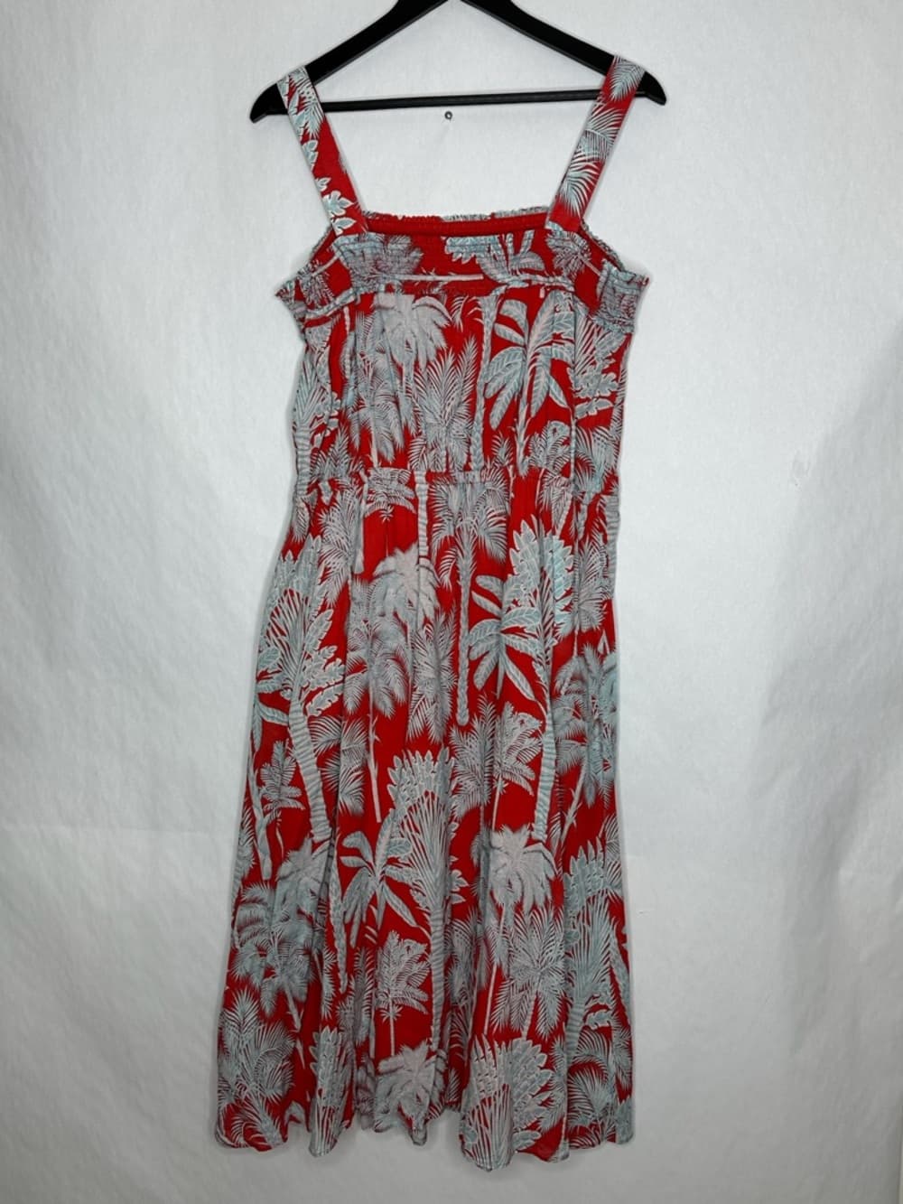 NWT Talbots Red White Palm Print Sundress Size 16 Tropical Resortwear Vacation - Thumbnail 3