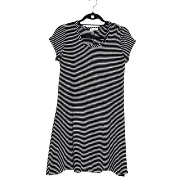 Olivia Rae Black and White Stripe Casual Minimalist T-Shirt Dress Size Medium - Thumbnail 8