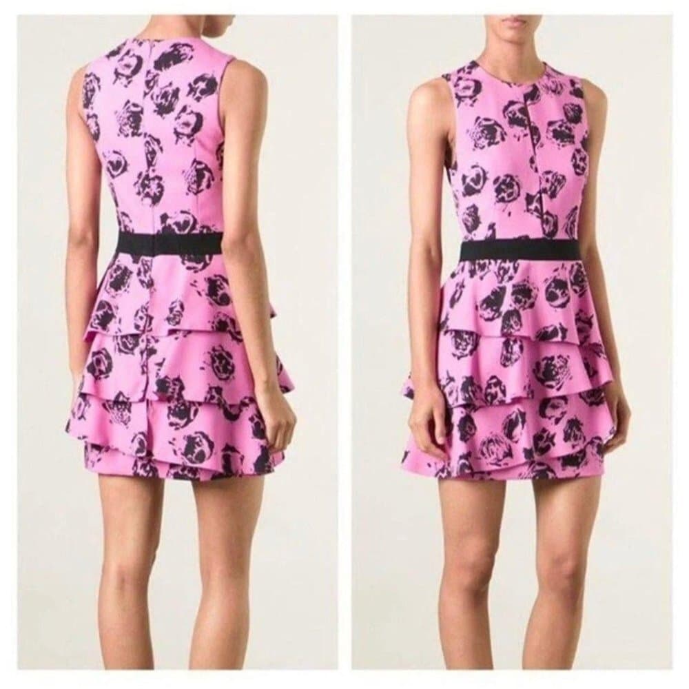 Emanuel Ungaro Runway Pink Rose Peplum Dress Couture Size 8 Coquette Luxury - Thumbnail 14