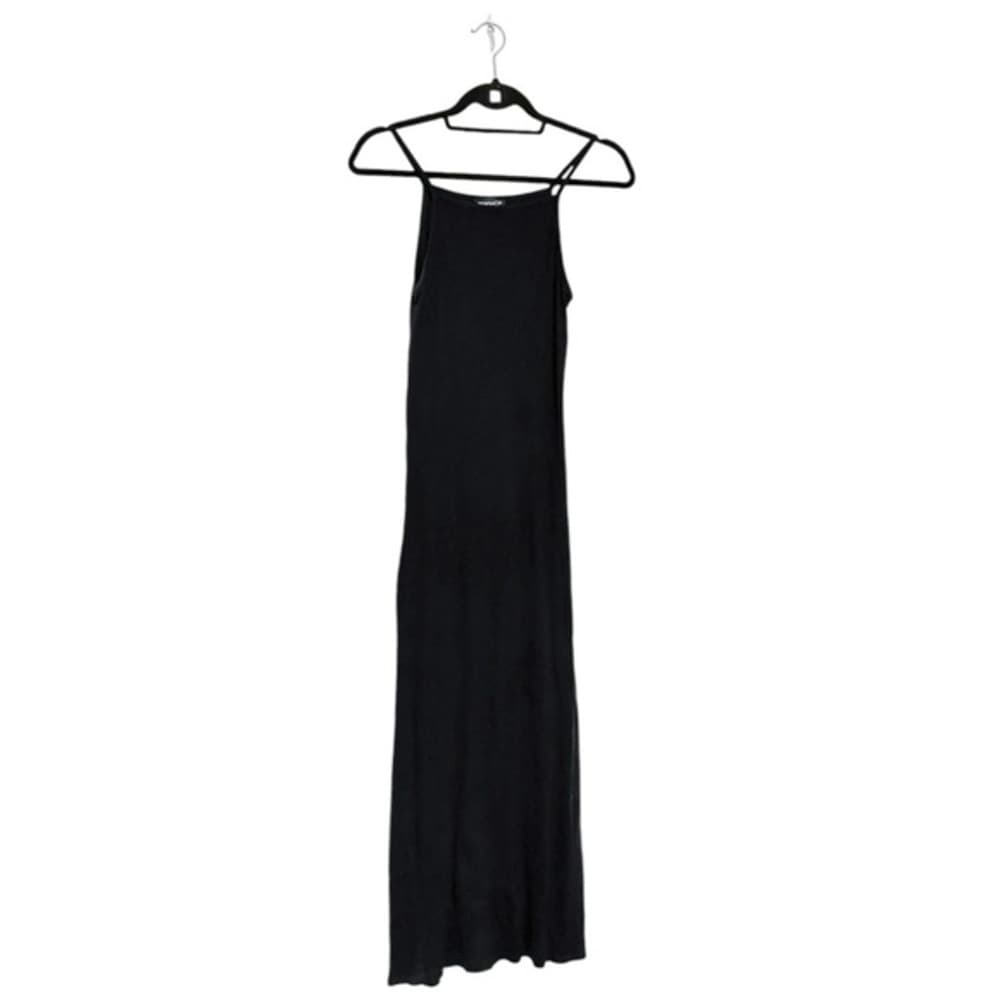 Topshop Black Spaghetti Strap Ribbed Tank Dress Womens Size 6 - Thumbnail 4