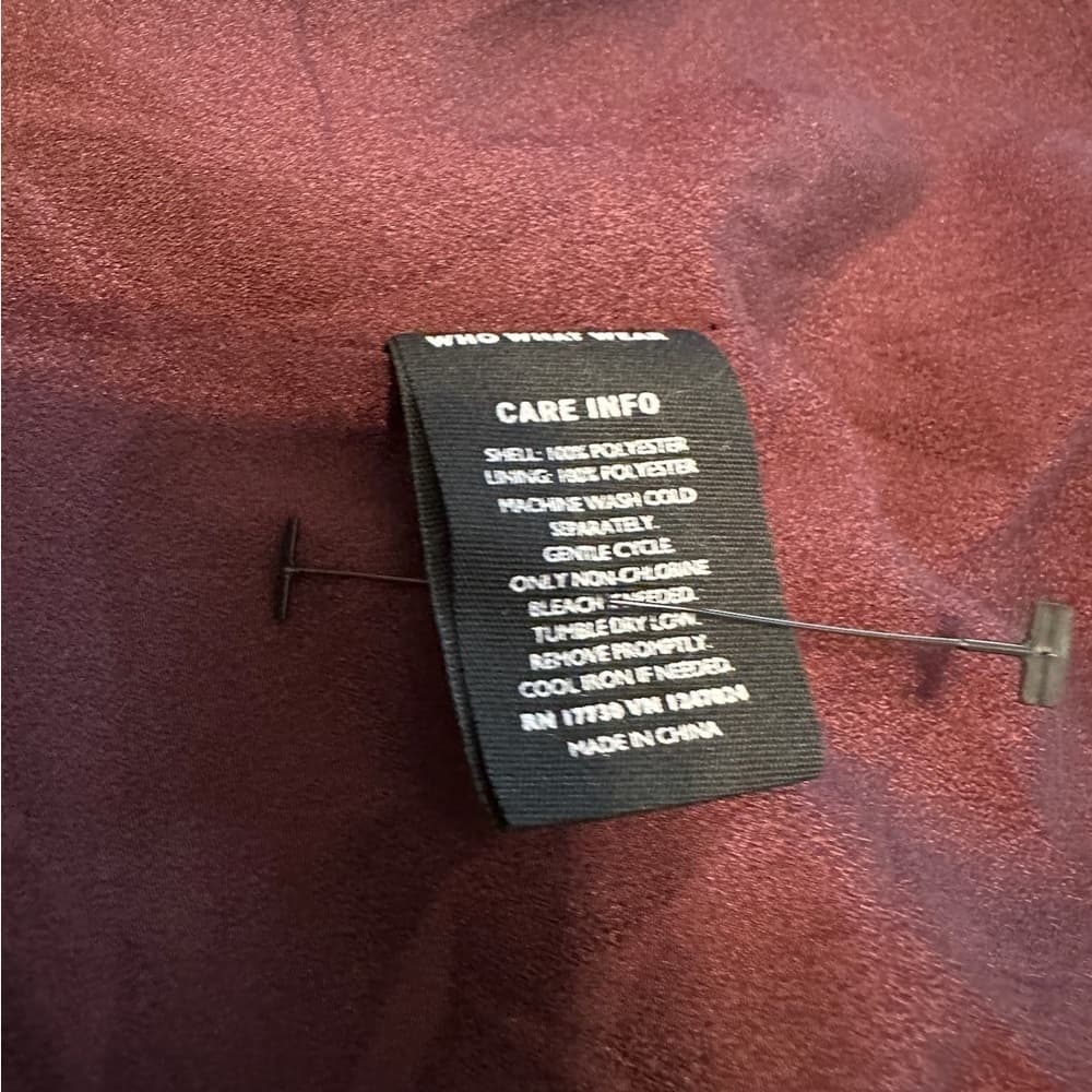 Who What Wear Burgundy Layered Long Sleeve Midi Dress Modest Size Small - Thumbnail 8