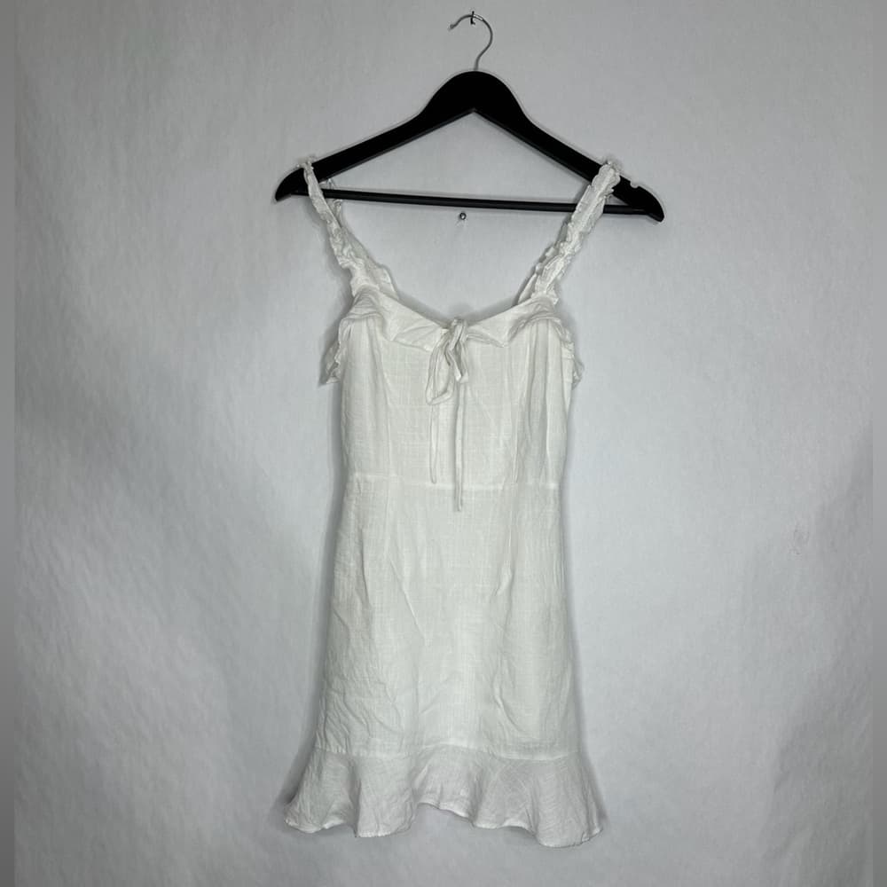 NWT Lulus Days Like This Ruffle Mini Dress White Cottagecore Romantic XS SEENOTE - Thumbnail 2