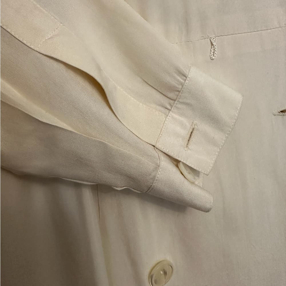 Liz Claiborne Petites 100% Silk Trench Dress Button Front Vintage Size 10P - Thumbnail 2