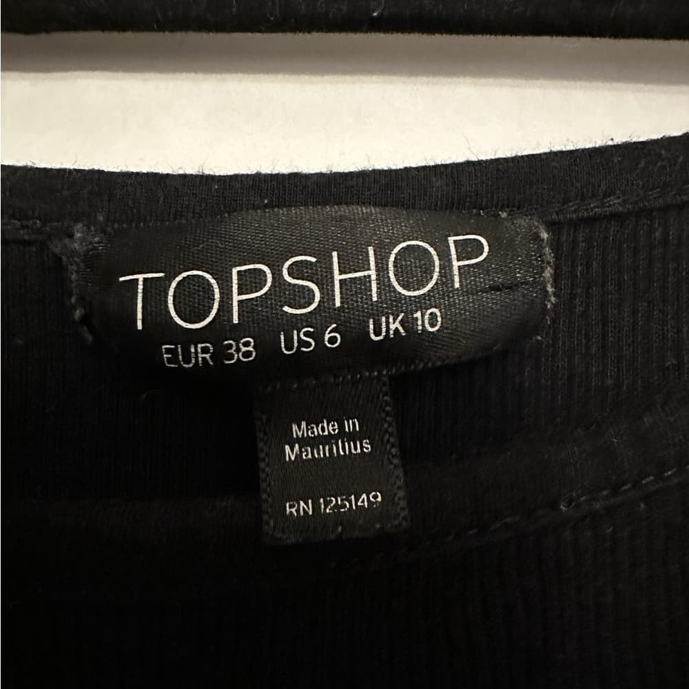 Topshop Black Spaghetti Strap Ribbed Tank Dress Womens Size 6 - Thumbnail 2