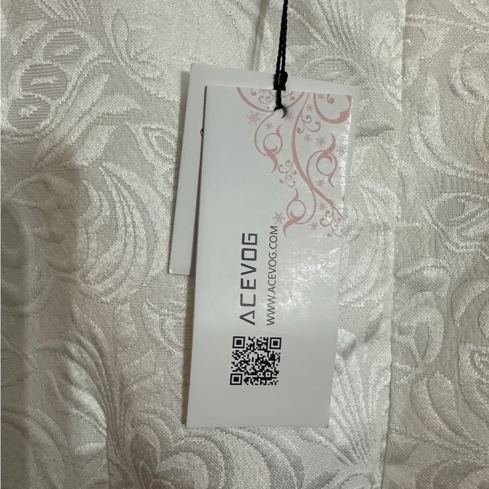 ACEVOG Butterfly Fit & Flare Textured White Dress Size Medium SEE NOTES - Thumbnail 5
