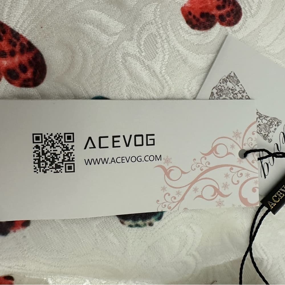 ACEVOG Butterfly Fit & Flare Textured White Dress Size Medium SEE NOTES - Thumbnail 9