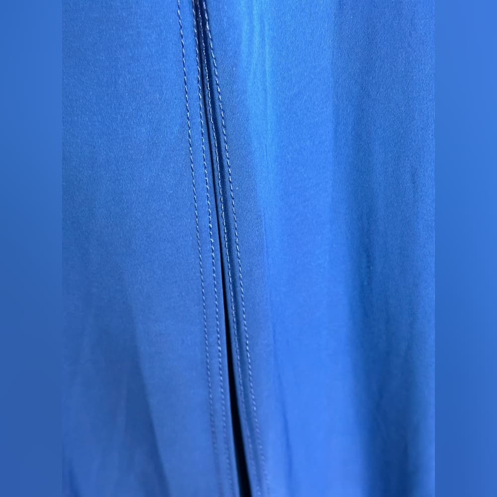 J USA Blue Long Sleeve Keyhole Mock Neck Side Slit Maxi Dress Vintage Medium - Thumbnail 8