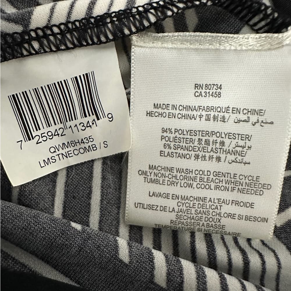 BCBGMaxAzria Black And White Geometric Print Sleeveless Dress Size Small - Thumbnail 6