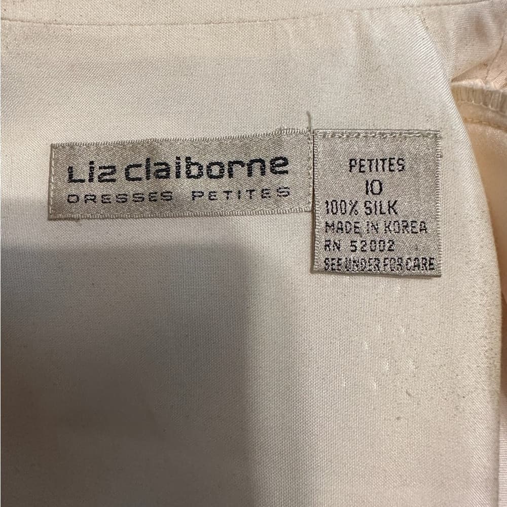 Liz Claiborne Petites 100% Silk Trench Dress Button Front Vintage Size 10P - Thumbnail 5