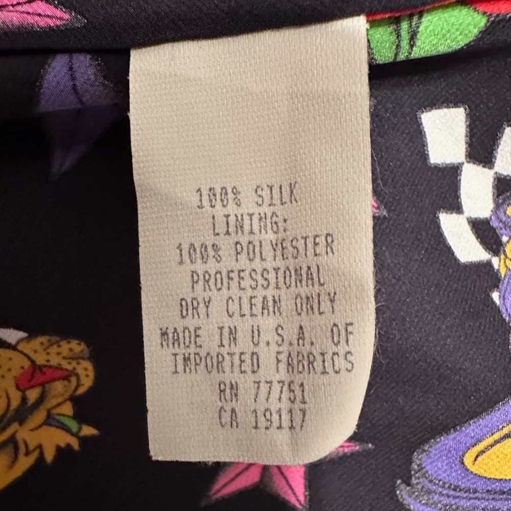 Betsey Johnson x Mark Mahoney Vintage Sailor Tattoo Print Silk Dress Y2K Size 10 - Thumbnail 8