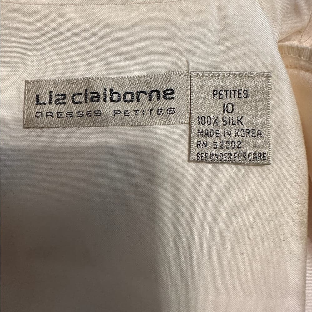 Liz Claiborne Petites 100% Silk Trench Dress Button Front Vintage Size 10P - Thumbnail 6