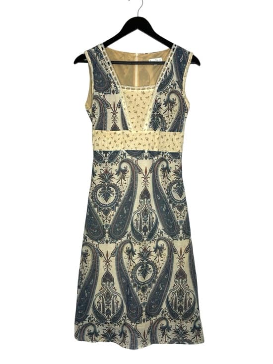 Sky David Park Paisley Lace Trim Dress Boho Small Cottagecore Bohemian Romantic - Thumbnail 12