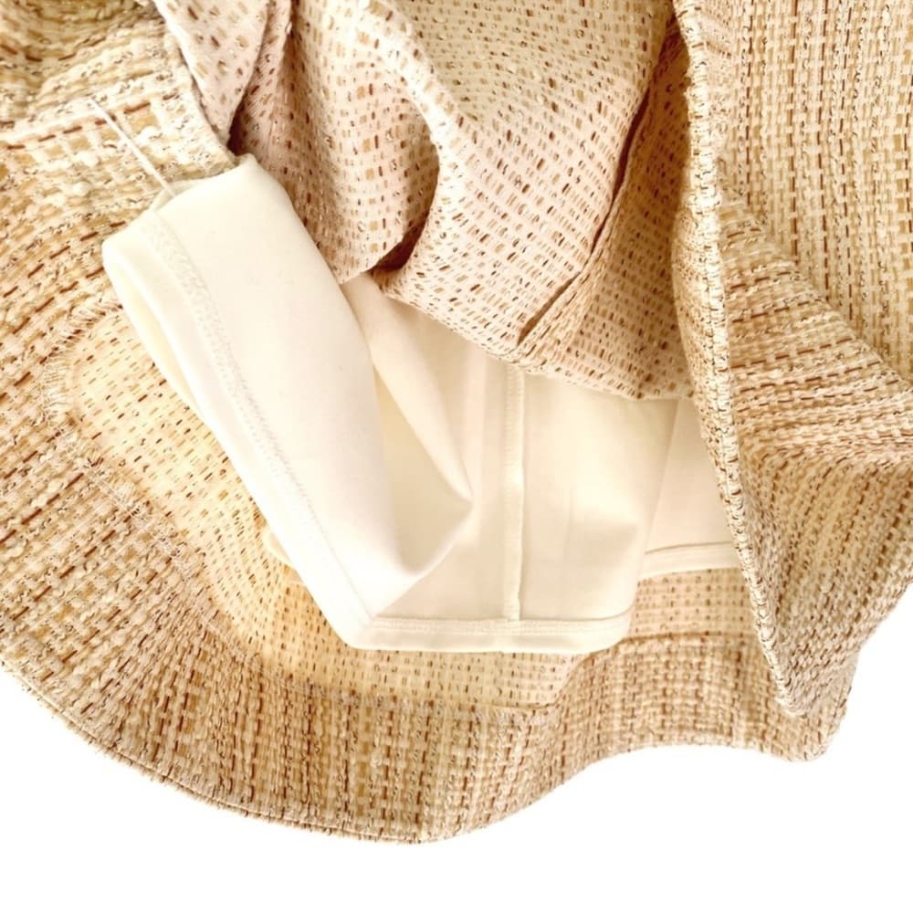 CK Bradley "Hazel" Tweed V-Neck Shift Dress Gold Threading Medium Quiet Luxury - Thumbnail 10
