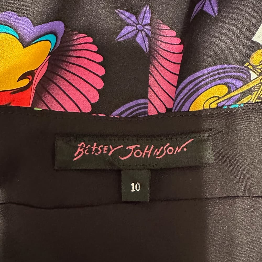 Betsey Johnson x Mark Mahoney Vintage Sailor Tattoo Print Silk Dress Y2K Size 10 - Thumbnail 12